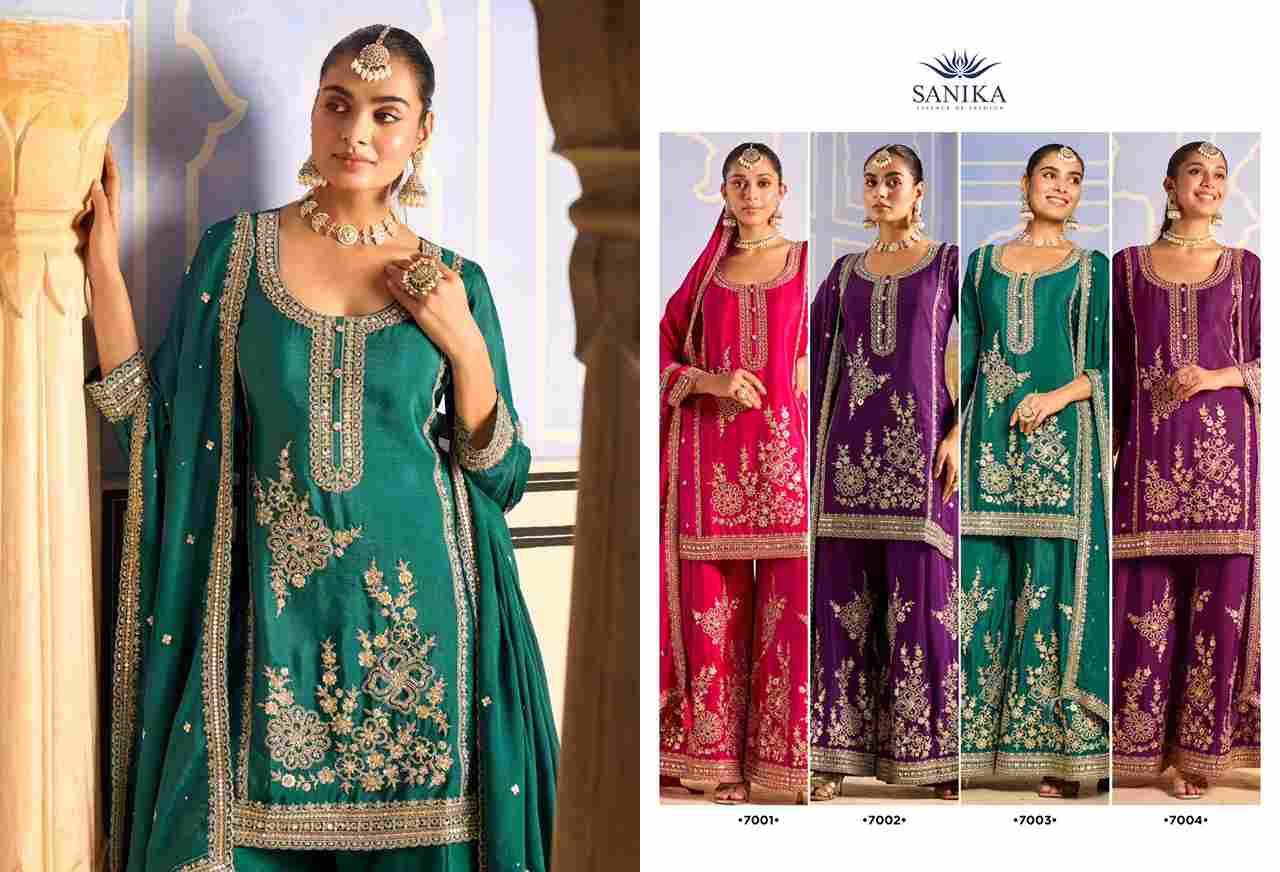 Tarang By Sanika 8801 To 8804 Series Beautiful Sharara Suits Stylish Fancy Colorful Party Wear & Occasional Wear Premium Chinnon Silk Dresses At Wholesale Price