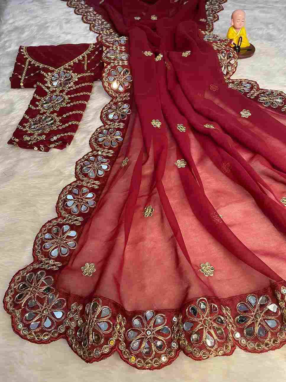 Vs-Vastra By Fashid Wholesale Indian Traditional Wear Collection Beautiful Stylish Fancy Colorful Party Wear & Occasional Wear Soft Georgette Sarees At Wholesale Price