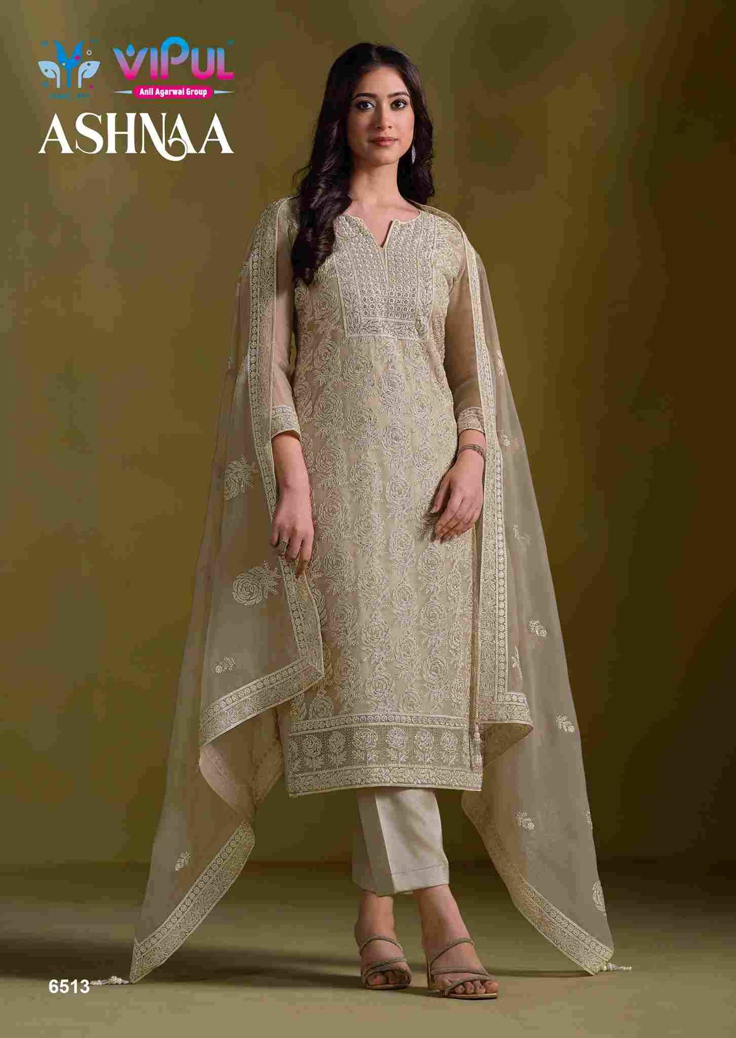 Ashnaa By Vipul Fashion 6511 To 6516 Series Designer Festive Suits Beautiful Fancy Stylish Colorful Party Wear & Occasional Wear Chiffon With Embroidery Dresses At Wholesale Price