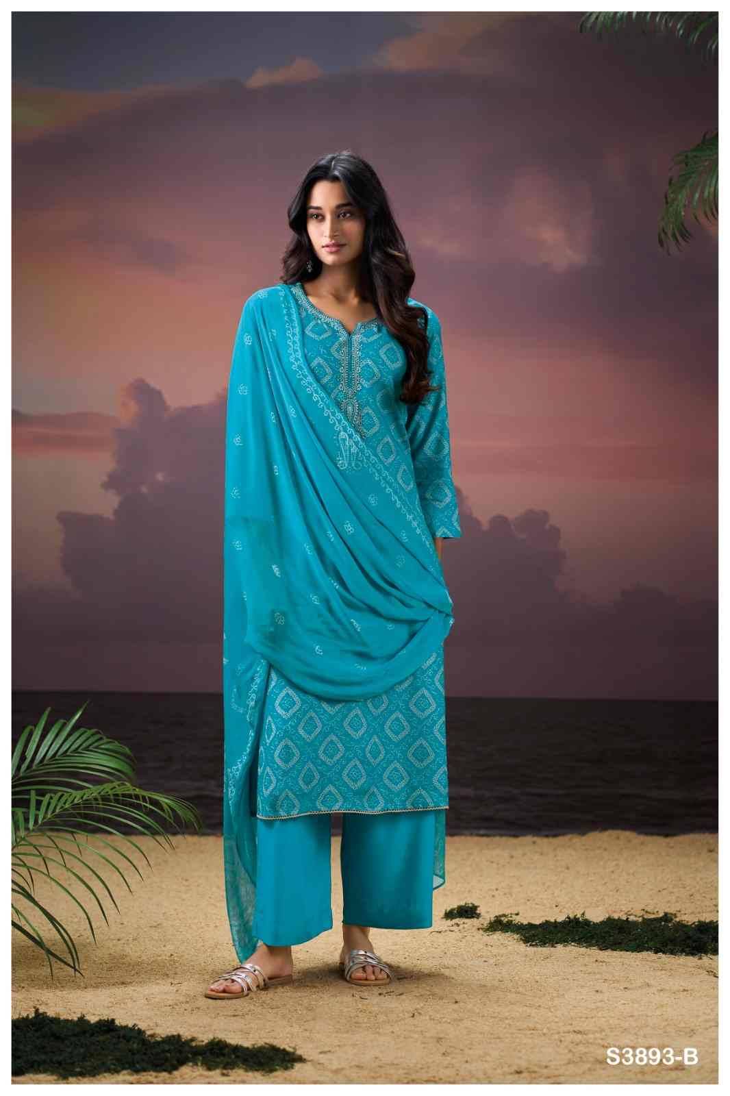 Eirlys-3893 By Ganga Fashion 3893-A To 3893-D Series Beautiful Festive Suits Colorful Stylish Fancy Casual Wear & Ethnic Wear Pure Pashmina Dresses At Wholesale Price