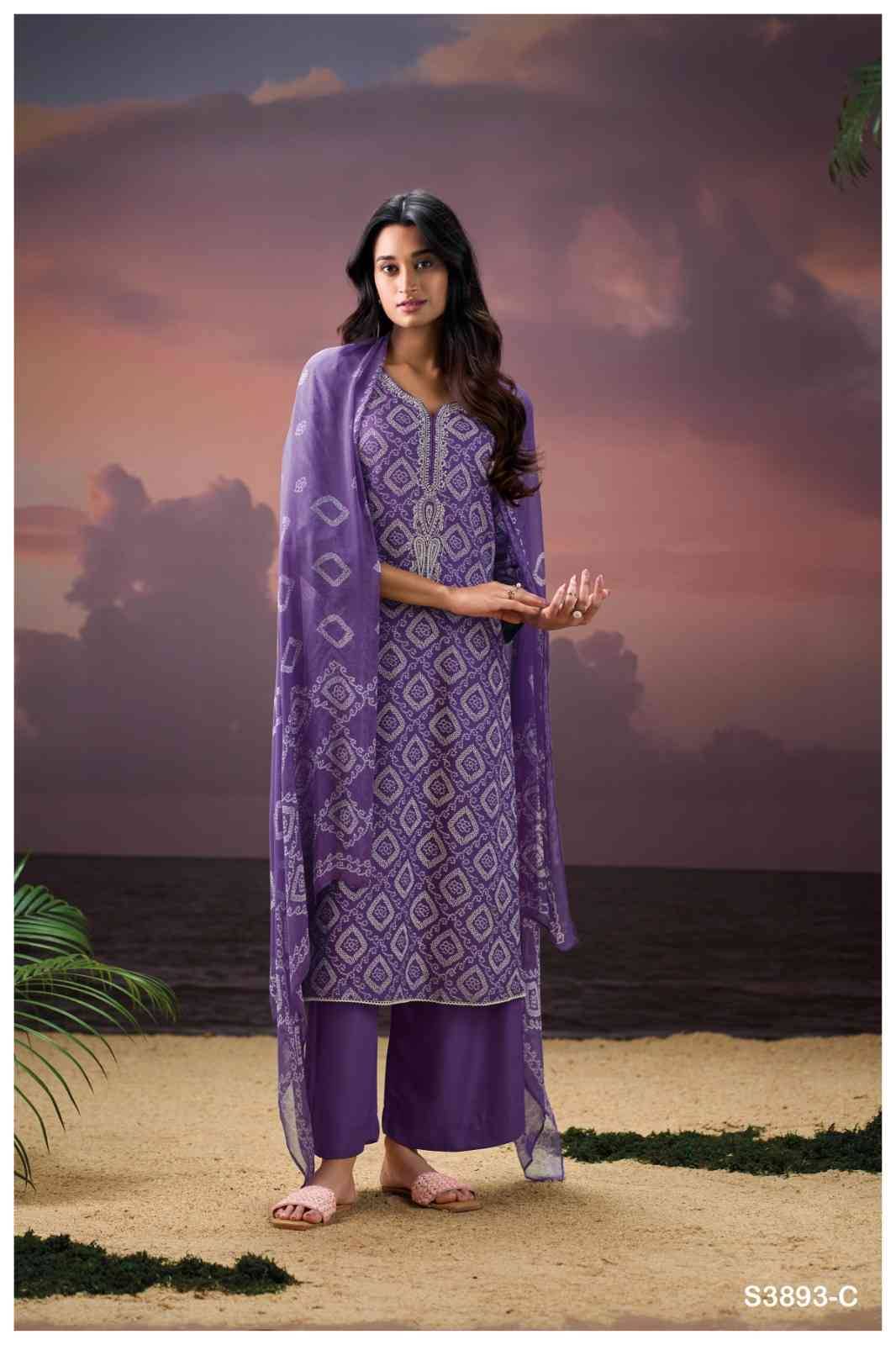 Eirlys-3893 By Ganga Fashion 3893-A To 3893-D Series Beautiful Festive Suits Colorful Stylish Fancy Casual Wear & Ethnic Wear Pure Pashmina Dresses At Wholesale Price
