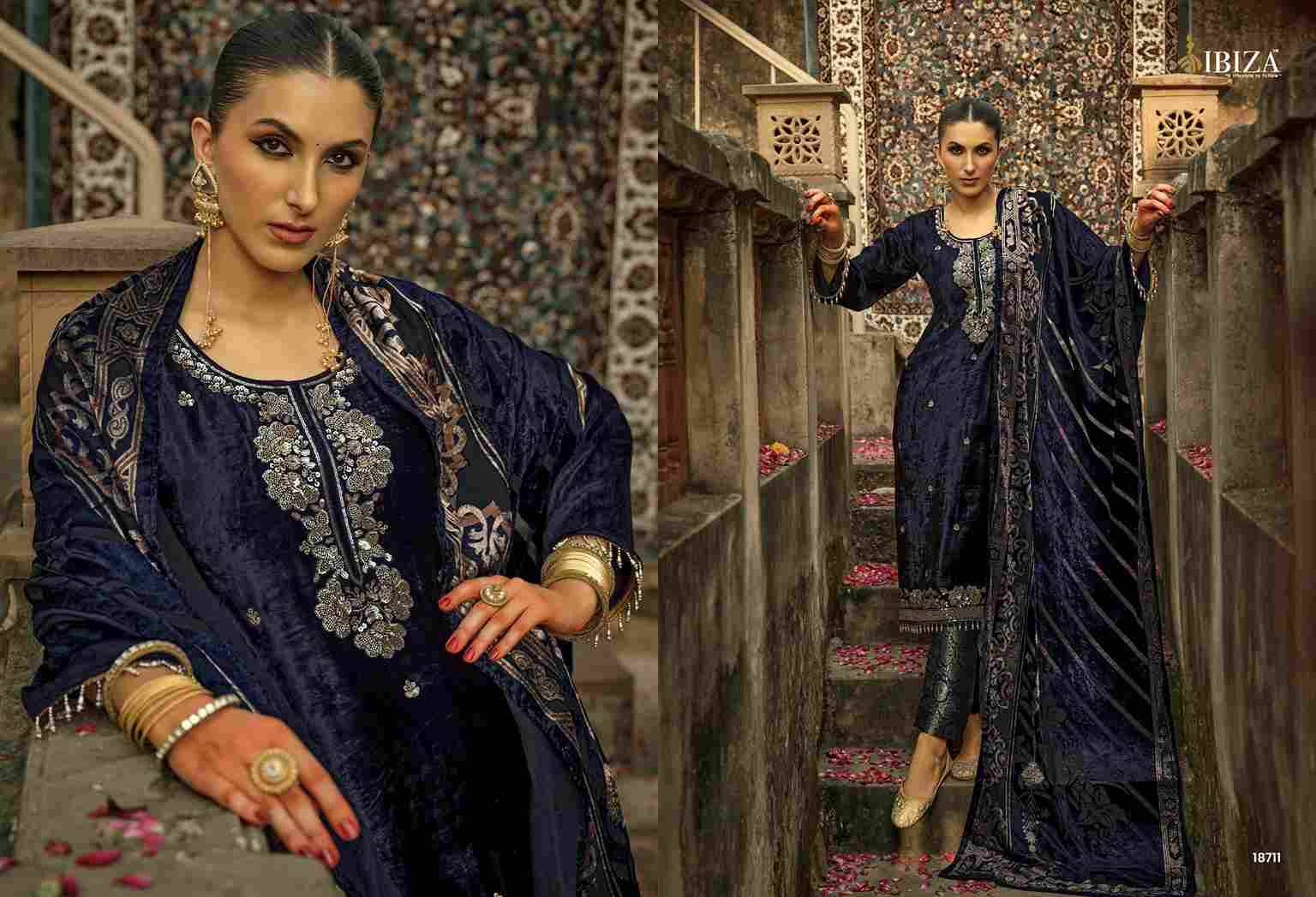 Jamavar By Ibiza 18711 To 18714 Series Beautiful Festive Suits Colorful Stylish Fancy Casual Wear & Ethnic Wear Pure Viscose Velvet Dresses At Wholesale Price