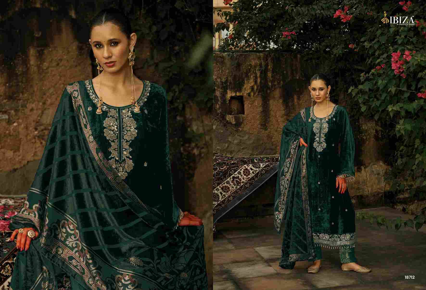 Jamavar By Ibiza 18711 To 18714 Series Beautiful Festive Suits Colorful Stylish Fancy Casual Wear & Ethnic Wear Pure Viscose Velvet Dresses At Wholesale Price