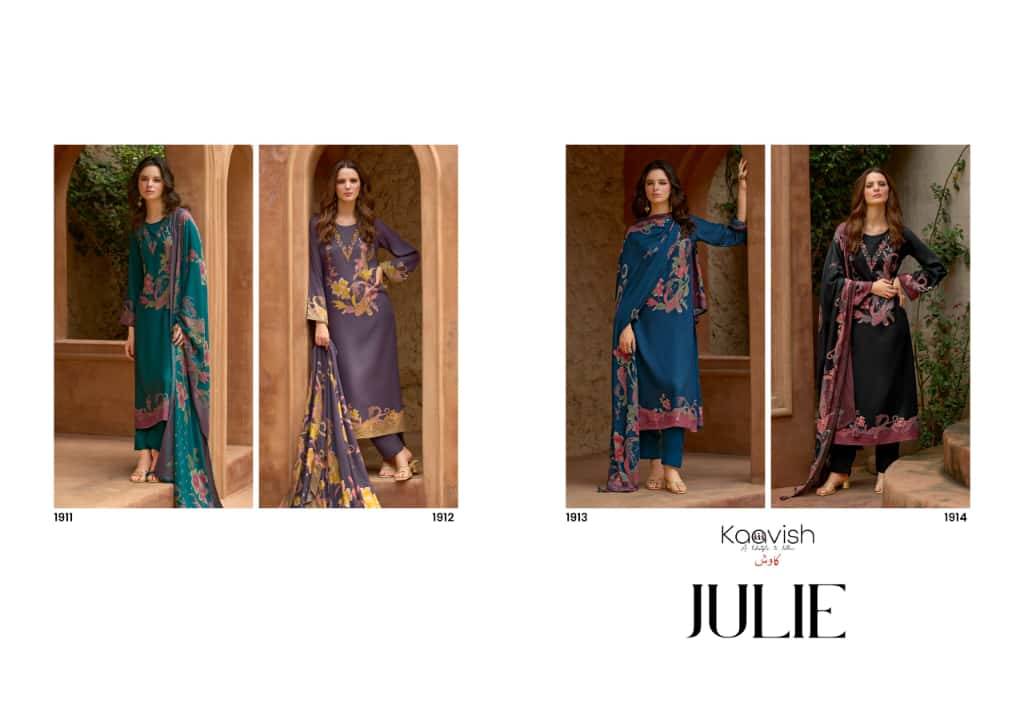 Julie By Kaavish 1911 To 1914 Series Beautiful Festive Suits Colorful Stylish Fancy Casual Wear & Ethnic Wear Pure Viscose Pashmina Dresses At Wholesale Price