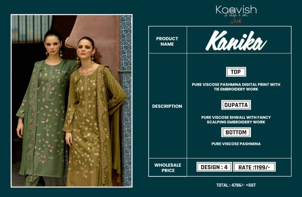 Kanika By Kaavish 1921 To 1924 Series Beautiful Festive Suits Colorful Stylish Fancy Casual Wear & Ethnic Wear Pure Viscose Pashmina Dresses At Wholesale Price