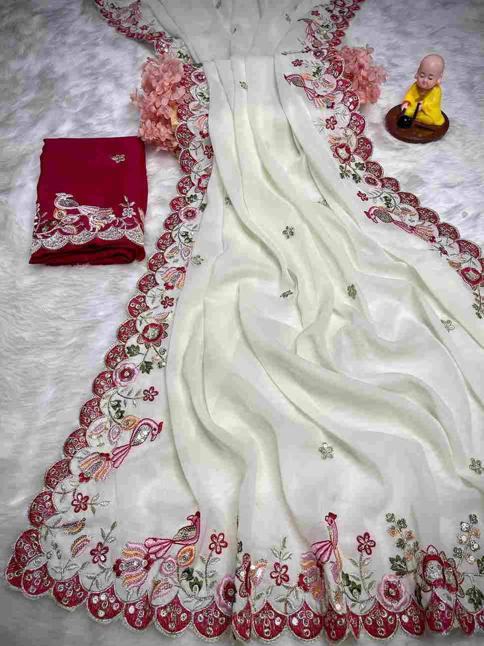 Vs-Taniya By Fashid Wholesale Indian Traditional Wear Collection Beautiful Stylish Fancy Colorful Party Wear & Occasional Wear Georgette Embroidered Sarees At Wholesale Price