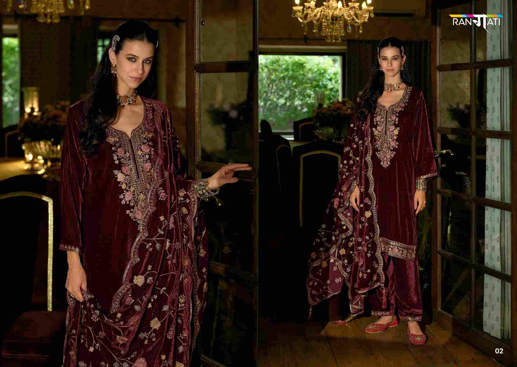 Rangrez By Rangati 01 To 04 Series Designer Festive Suits Beautiful Fancy Colorful Stylish Party Wear & Occasional Wear Velvet Dresses At Wholesale Price