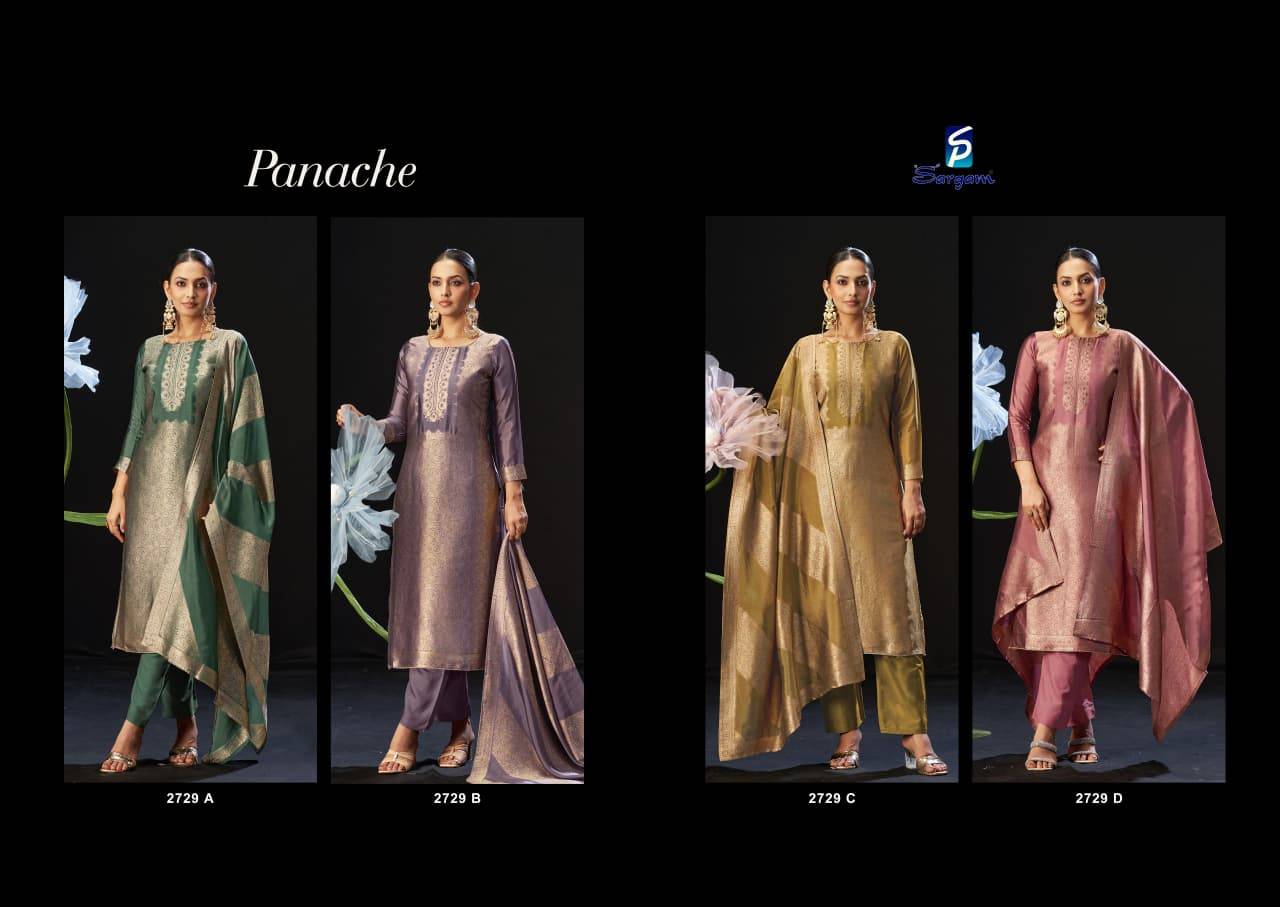 Panache By Sargam Prints 2729-A To 2729-D Series Beautiful Festive Suits Stylish Fancy Colorful Casual Wear & Ethnic Wear Pure Viscose Silk Print Dresses At Wholesale Price