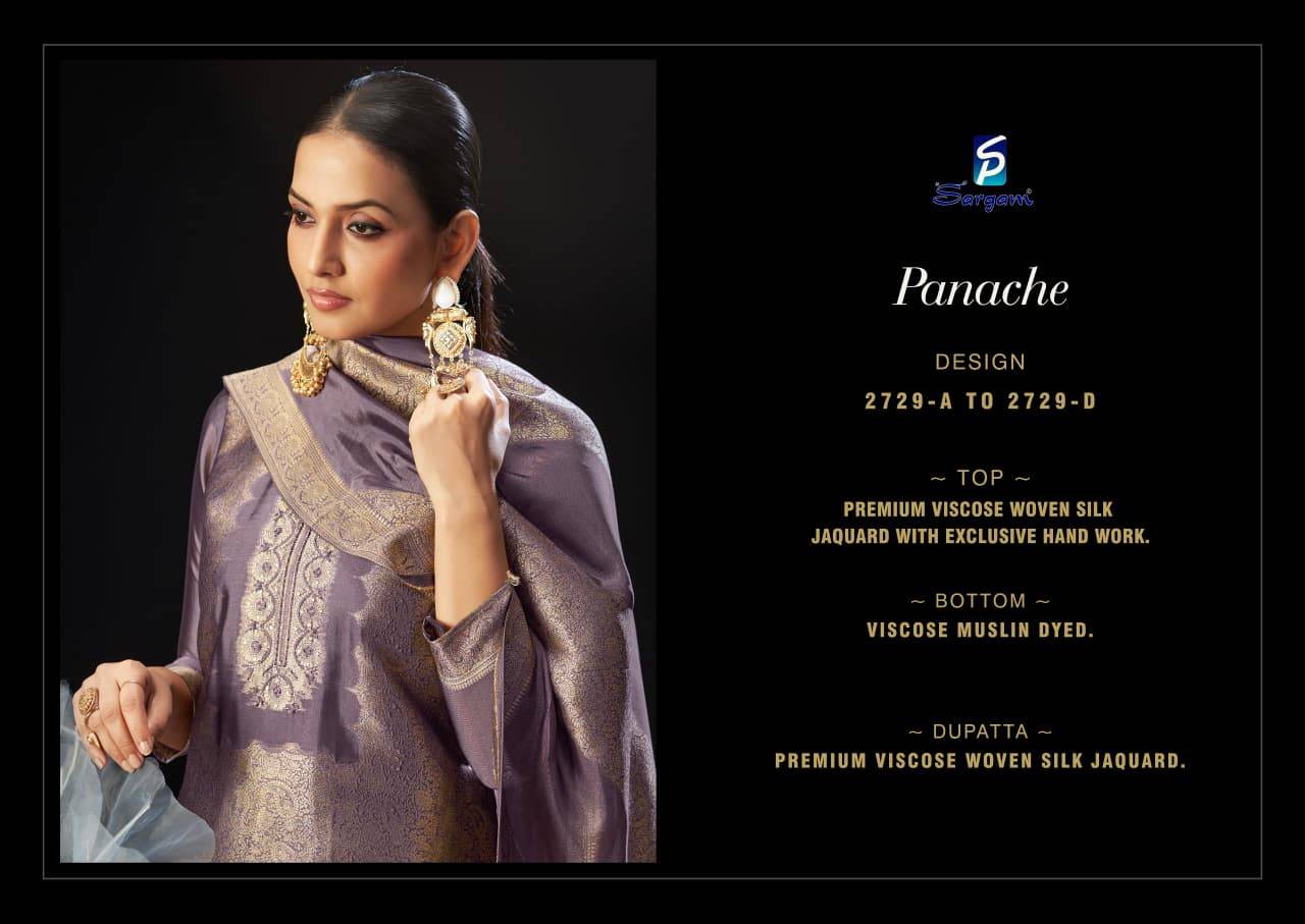 Panache By Sargam Prints 2729-A To 2729-D Series Beautiful Festive Suits Stylish Fancy Colorful Casual Wear & Ethnic Wear Pure Viscose Silk Print Dresses At Wholesale Price