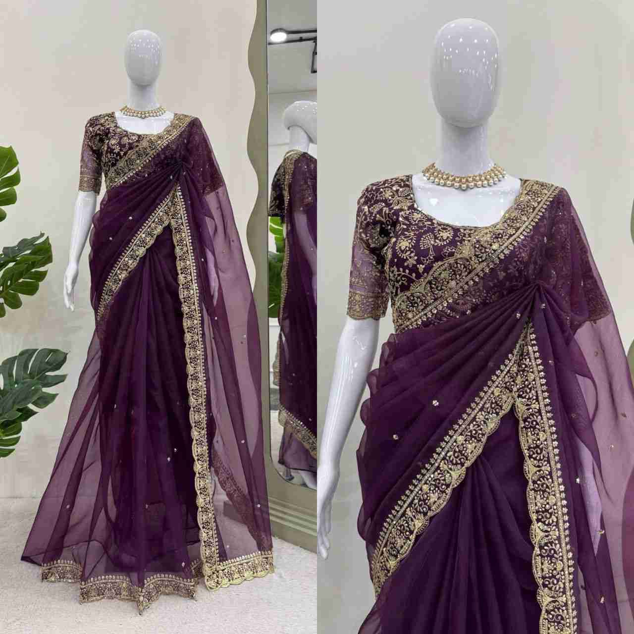 Vs-Samiksha By Fashid Wholesale Indian Traditional Wear Collection Beautiful Stylish Fancy Colorful Party Wear & Occasional Wear Pure Soft Organza Sarees At Wholesale Price