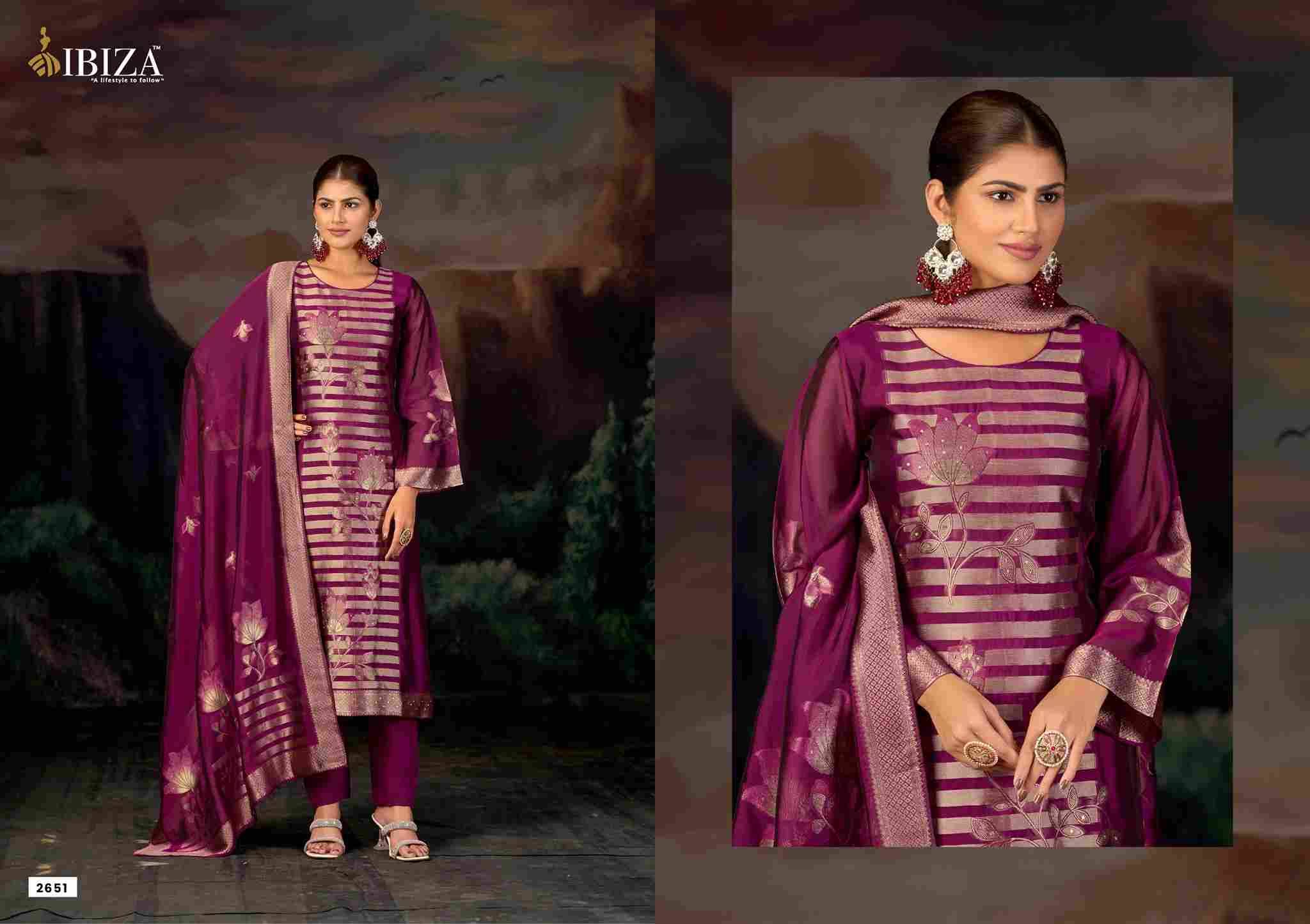 Elle By Ibiza 2651 To 2654 Series Beautiful Festive Suits Colorful Stylish Fancy Casual Wear & Ethnic Wear Pure Bangalori Silk Jacquard Dresses At Wholesale Price