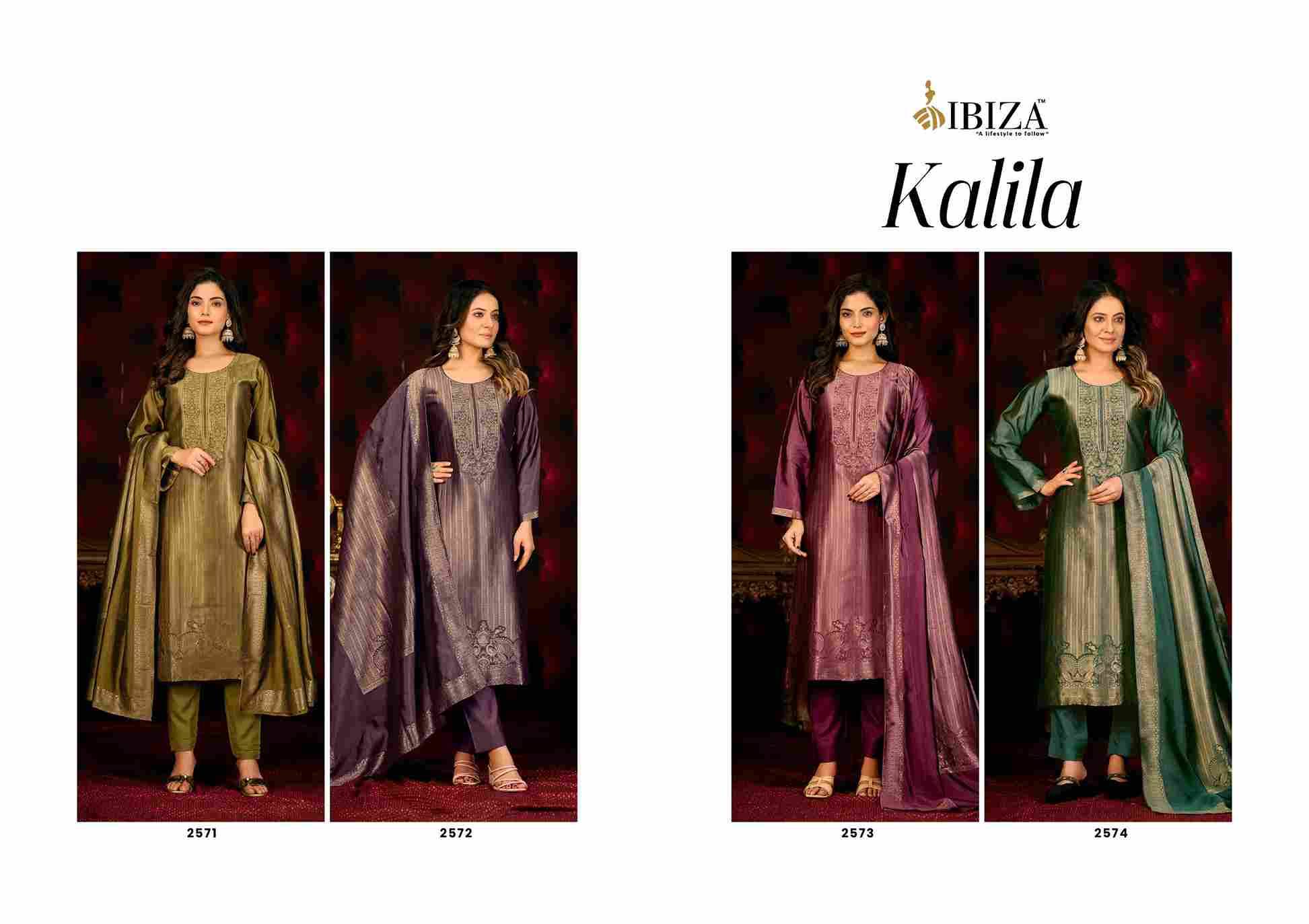 Kalila By Ibiza 2571 To 2574 Series Beautiful Festive Suits Colorful Stylish Fancy Casual Wear & Ethnic Wear Pure Bangalori Silk Jacquard Dresses At Wholesale Price