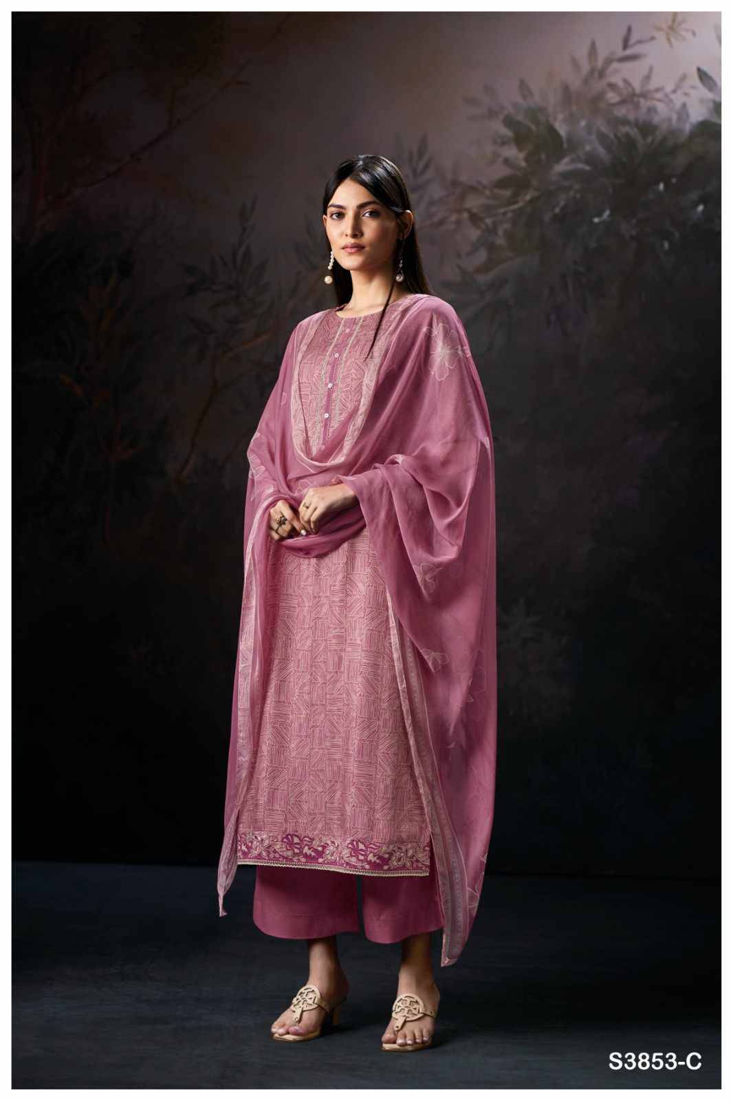Blake-3853 By Ganga Fashion 3853-A To 3853-D Series Beautiful Festive Suits Colorful Stylish Fancy Casual Wear & Ethnic Wear Pure Pashmina Dresses At Wholesale Price