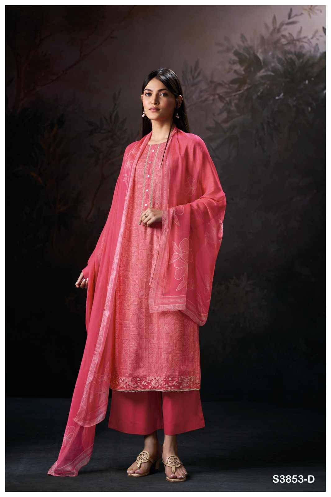 Blake-3853 By Ganga Fashion 3853-A To 3853-D Series Beautiful Festive Suits Colorful Stylish Fancy Casual Wear & Ethnic Wear Pure Pashmina Dresses At Wholesale Price