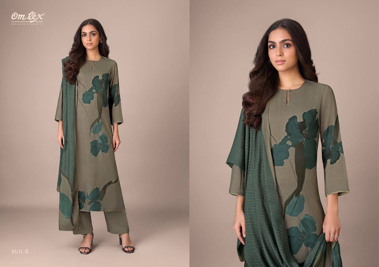 Nancy By Om Tex 8631-A To 8631-D Series Beautiful Festive Suits Colorful Stylish Fancy Casual Wear & Ethnic Wear Pure Pashmina Dresses At Wholesale Price