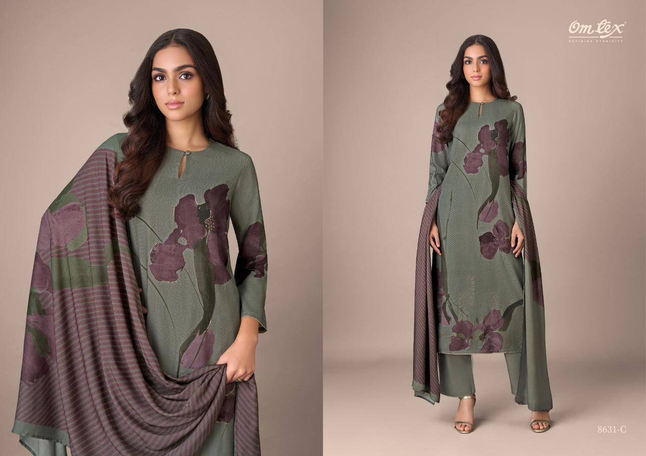 Nancy By Om Tex 8631-A To 8631-D Series Beautiful Festive Suits Colorful Stylish Fancy Casual Wear & Ethnic Wear Pure Pashmina Dresses At Wholesale Price