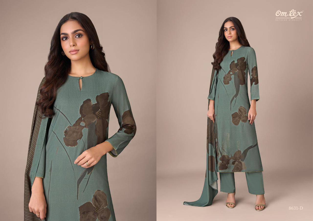 Nancy By Om Tex 8631-A To 8631-D Series Beautiful Festive Suits Colorful Stylish Fancy Casual Wear & Ethnic Wear Pure Pashmina Dresses At Wholesale Price