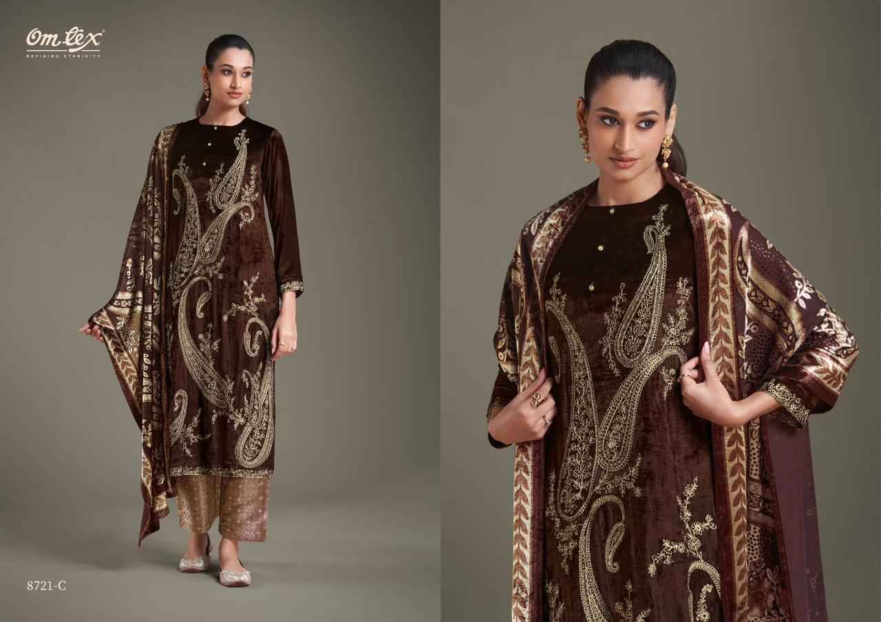 Ritha Vol-23 By Om Tex 8721-A To 8721-D Series Beautiful Festive Suits Colorful Stylish Fancy Casual Wear & Ethnic Wear Viscose Velvet Dresses At Wholesale Price