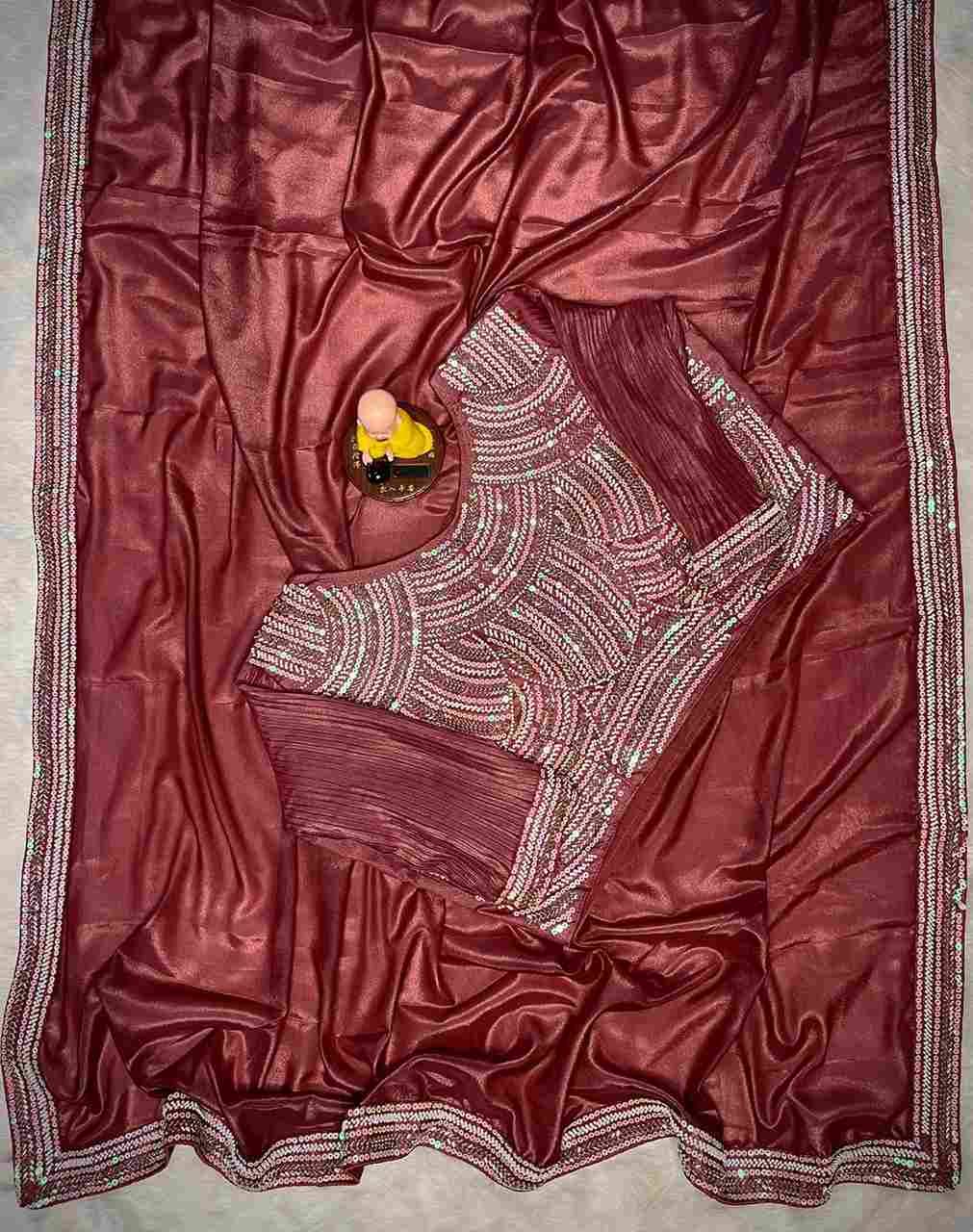 Vs-Sharini By Fashid Wholesale 01 To 05 Series Indian Traditional Wear Collection Beautiful Stylish Fancy Colorful Party Wear & Occasional Wear Heavy Chocolate Georgette Sarees At Wholesale Price