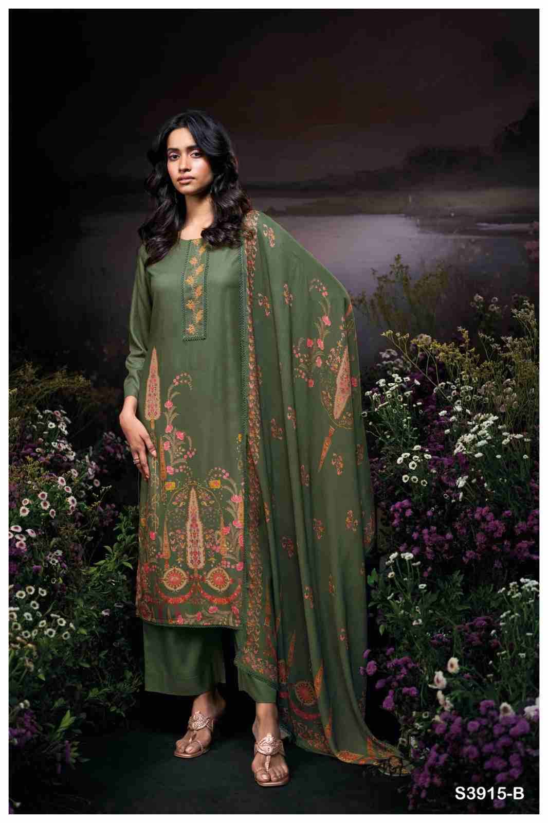 Fayruzie-3915 By Ganga Fashion 3915-A To 3915-D Series Beautiful Festive Suits Colorful Stylish Fancy Casual Wear & Ethnic Wear Pure Pashmina Dresses At Wholesale Price