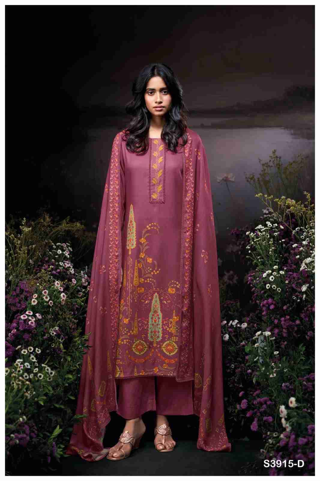 Fayruzie-3915 By Ganga Fashion 3915-A To 3915-D Series Beautiful Festive Suits Colorful Stylish Fancy Casual Wear & Ethnic Wear Pure Pashmina Dresses At Wholesale Price