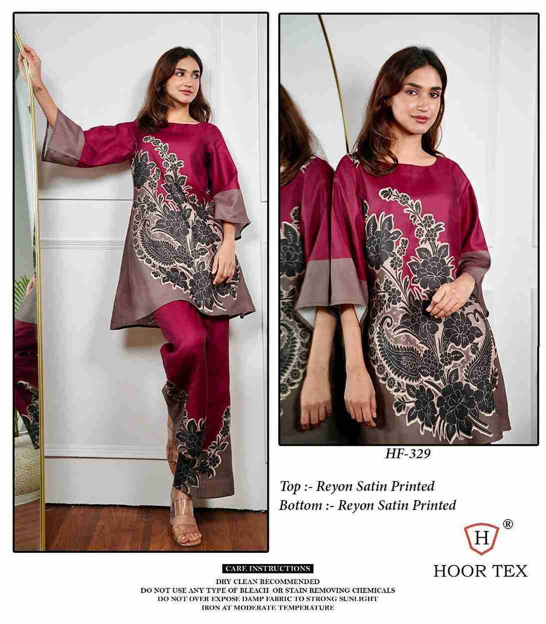 Hoor Tex Hit Design HF-327 Series By Hoor Tex HF-327 To HF-336 Series Designer Stylish Fancy Colorful Beautiful Casual Wear & Ethnic Wear Imported Rayon Satin Co-Ords At Wholesale Price