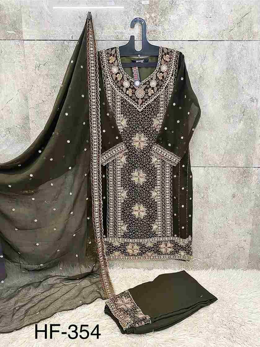 Hoor Tex Hit Design HF-354 Colours By Hoor Tex HF-354-A To HF-354-D Series Designer Festive Pakistani Suits Collection Beautiful Stylish Fancy Colorful Party Wear & Occasional Wear Heavy Georgette With Embroidered Dresses At Wholesale Price
