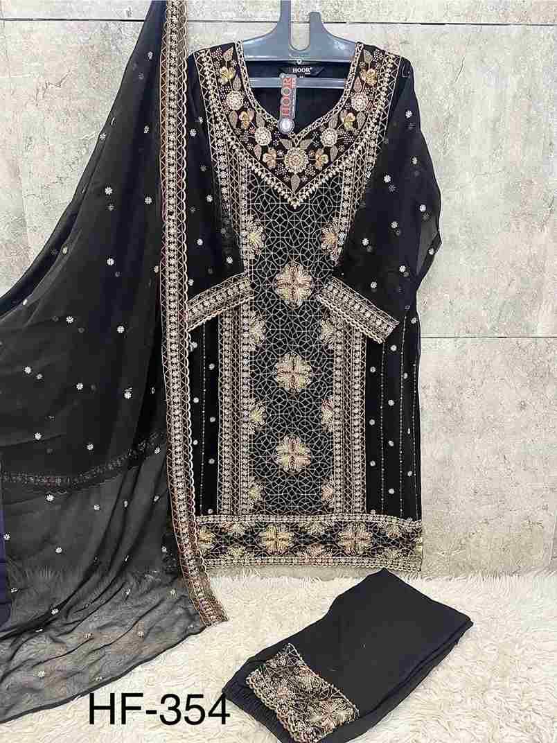 Hoor Tex Hit Design HF-354 Colours By Hoor Tex HF-354-A To HF-354-D Series Designer Festive Pakistani Suits Collection Beautiful Stylish Fancy Colorful Party Wear & Occasional Wear Heavy Georgette With Embroidered Dresses At Wholesale Price