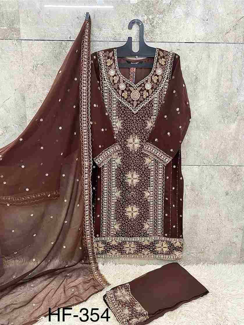Hoor Tex Hit Design HF-354 Colours By Hoor Tex HF-354-A To HF-354-D Series Designer Festive Pakistani Suits Collection Beautiful Stylish Fancy Colorful Party Wear & Occasional Wear Heavy Georgette With Embroidered Dresses At Wholesale Price