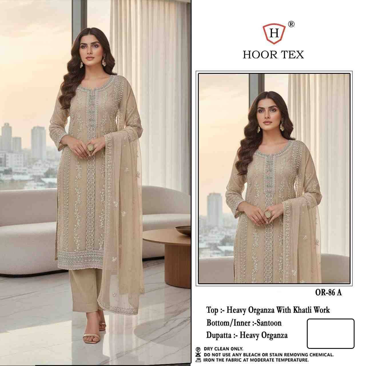 Hoor Tex Hit Design OR-86 Colours By Hoor Tex OR-86-A To OR-86-D Series Beautiful Pakistani Suits Stylish Colorful Fancy Casual Wear & Ethnic Wear Heavy Organza Embroidered Dresses At Wholesale Price