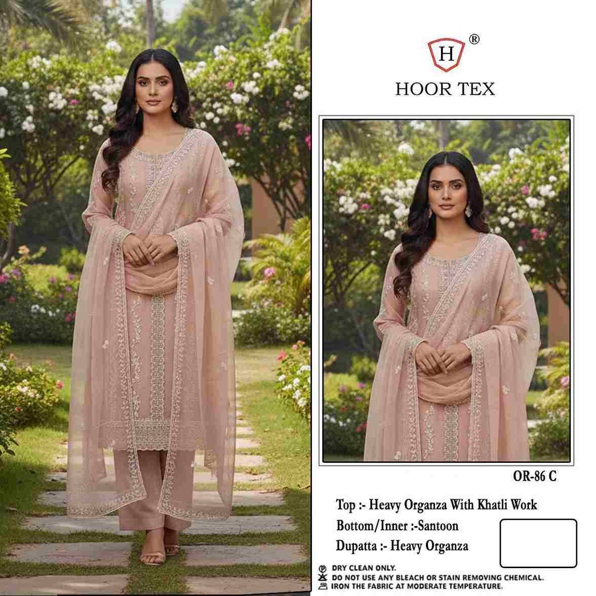 Hoor Tex Hit Design OR-86 Colours By Hoor Tex OR-86-A To OR-86-D Series Beautiful Pakistani Suits Stylish Colorful Fancy Casual Wear & Ethnic Wear Heavy Organza Embroidered Dresses At Wholesale Price