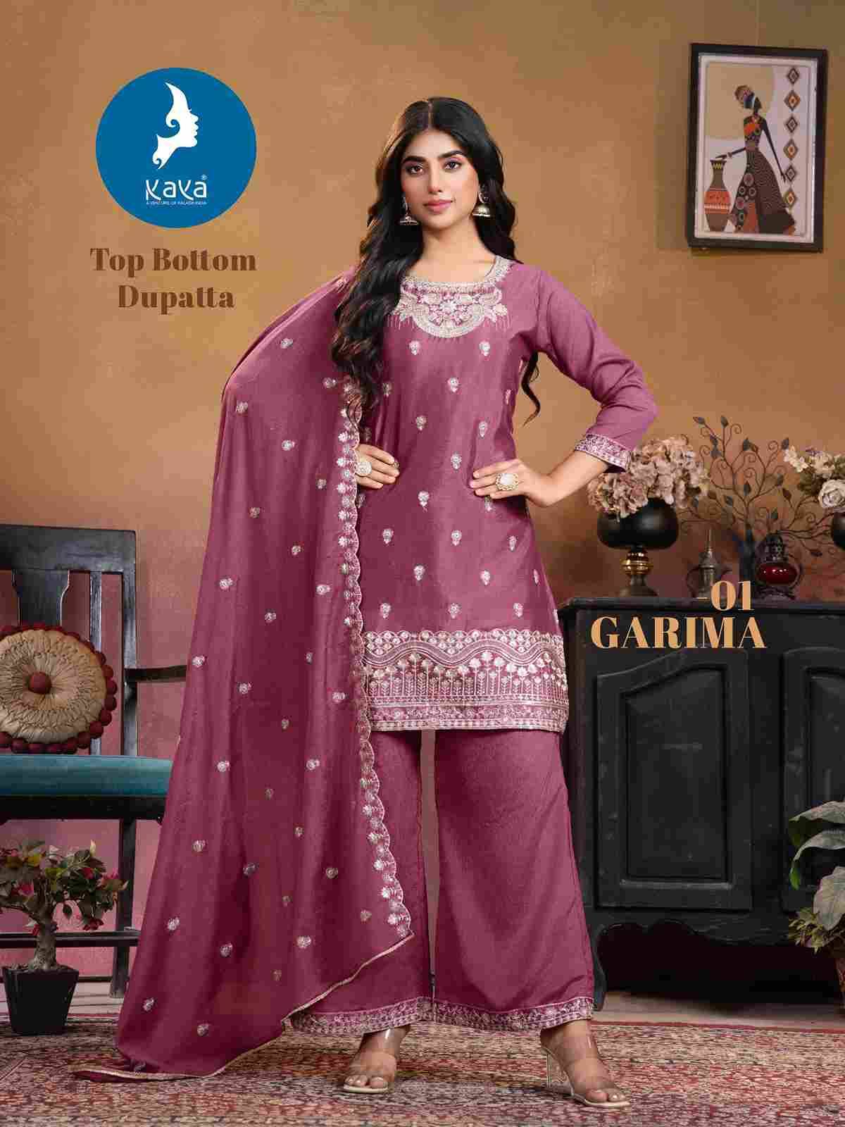 Garima By Kaya 01 To 06 Series Designer Festive Suits Beautiful Stylish Fancy Colorful Party Wear & Occasional Wear Chinnon Dresses At Wholesale Price