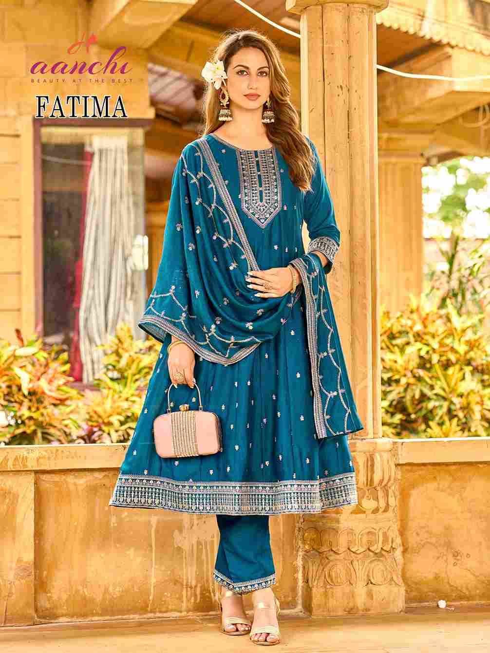 Fatima By Aanchi 01 To 04 Series Beautiful Festive Suits Colorful Stylish Fancy Casual Wear & Ethnic Wear Vichitra Silk Dresses At Wholesale Price