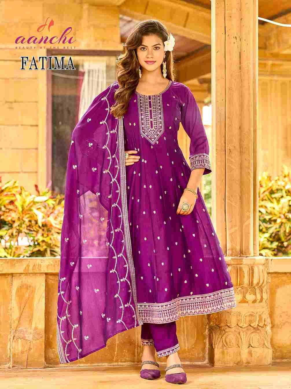 Fatima By Aanchi 01 To 04 Series Beautiful Festive Suits Colorful Stylish Fancy Casual Wear & Ethnic Wear Vichitra Silk Dresses At Wholesale Price