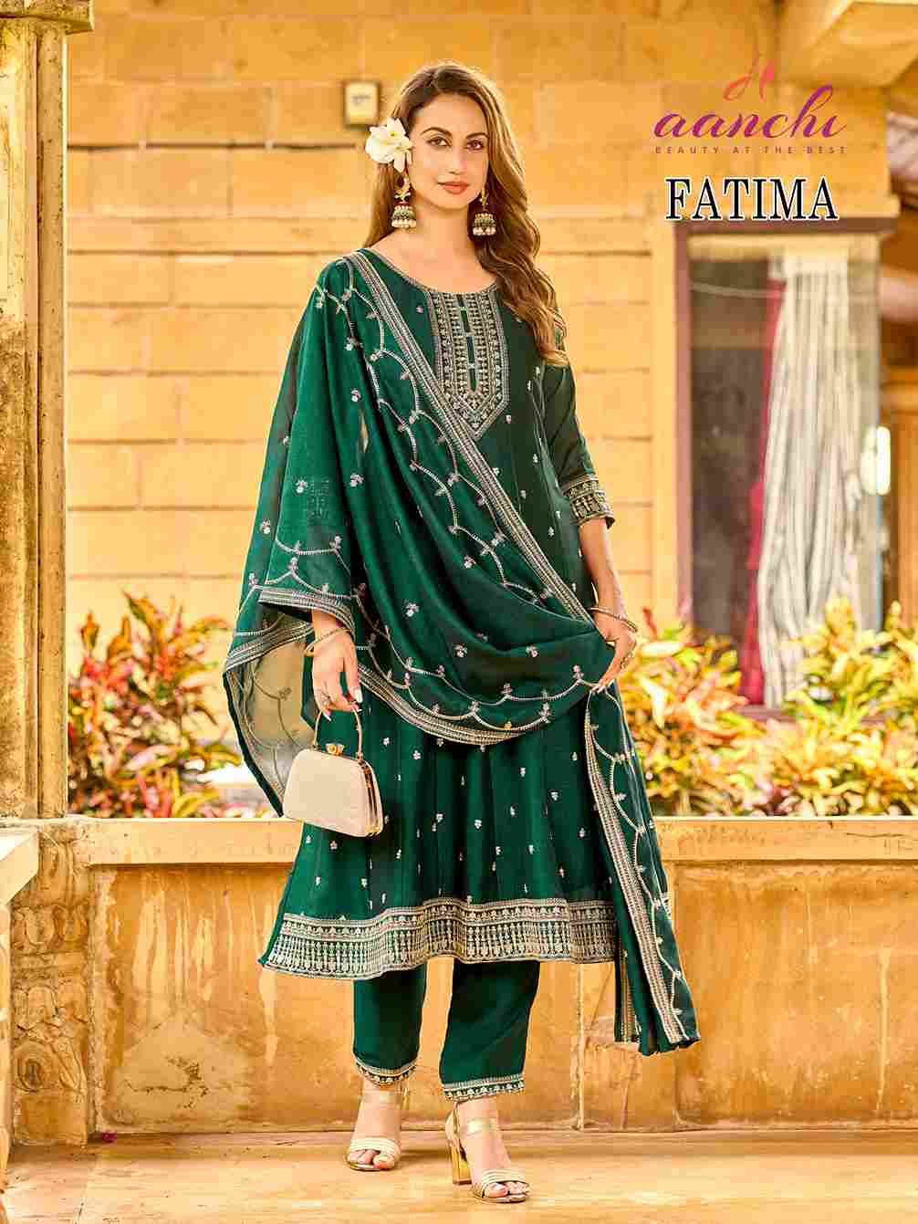 Fatima By Aanchi 01 To 04 Series Beautiful Festive Suits Colorful Stylish Fancy Casual Wear & Ethnic Wear Vichitra Silk Dresses At Wholesale Price