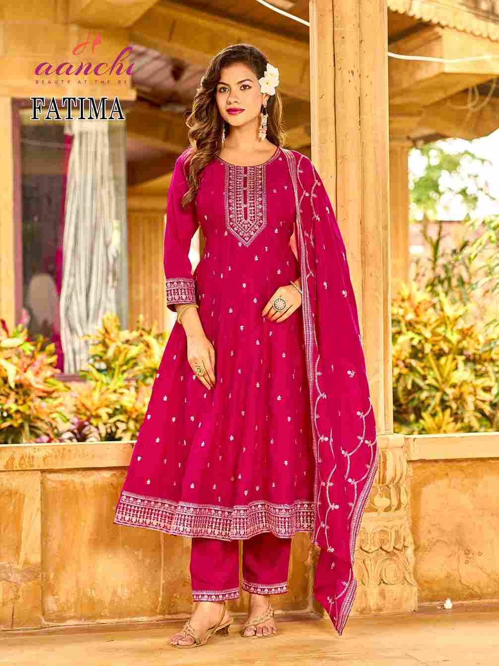 Fatima By Aanchi 01 To 04 Series Beautiful Festive Suits Colorful Stylish Fancy Casual Wear & Ethnic Wear Vichitra Silk Dresses At Wholesale Price