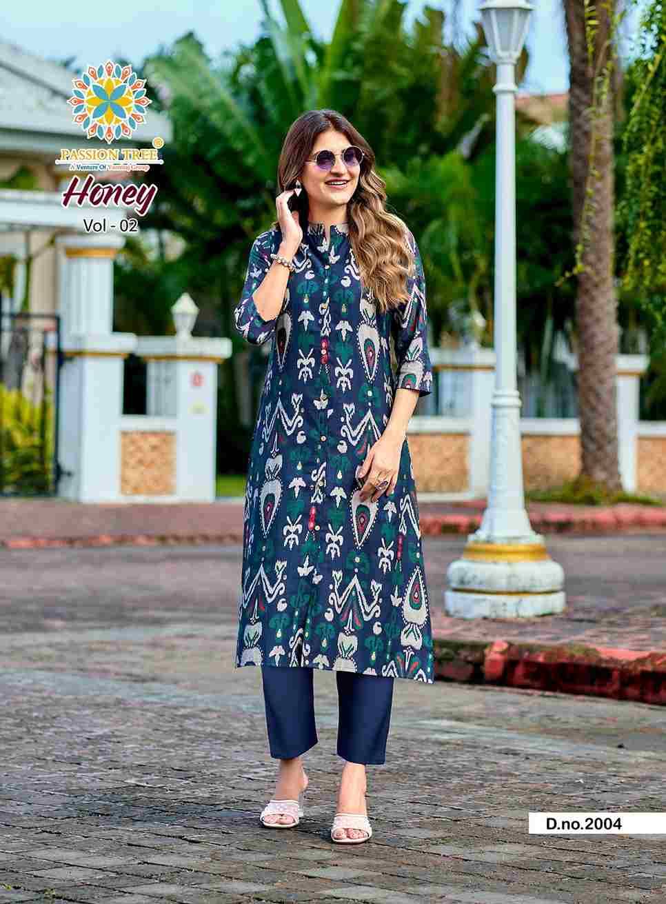 Honey Vol-2 By Passion Tree 2001 To 2006 Series Designer Collection Beautiful Stylish Fancy Colorful Party Wear & Occasional Wear Vatican Print Kurtis With Bottom At Wholesale Price