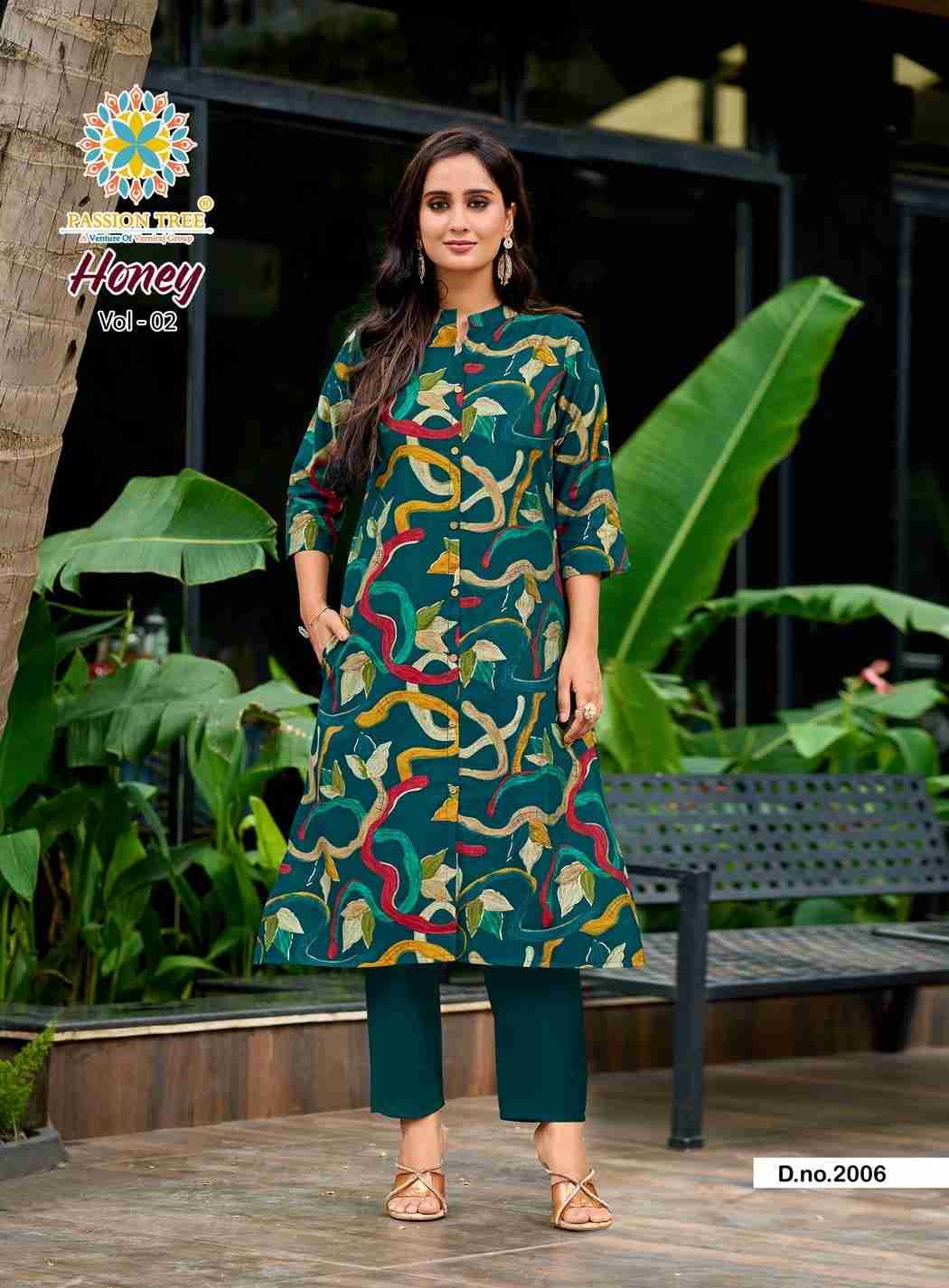 Honey Vol-2 By Passion Tree 2001 To 2006 Series Designer Collection Beautiful Stylish Fancy Colorful Party Wear & Occasional Wear Vatican Print Kurtis With Bottom At Wholesale Price