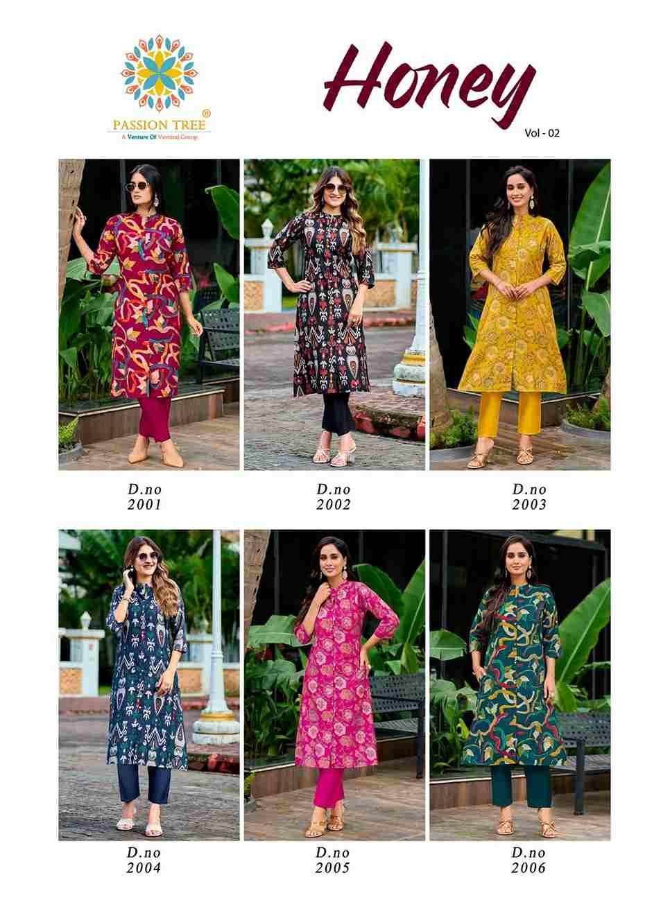 Honey Vol-2 By Passion Tree 2001 To 2006 Series Designer Collection Beautiful Stylish Fancy Colorful Party Wear & Occasional Wear Vatican Print Kurtis With Bottom At Wholesale Price