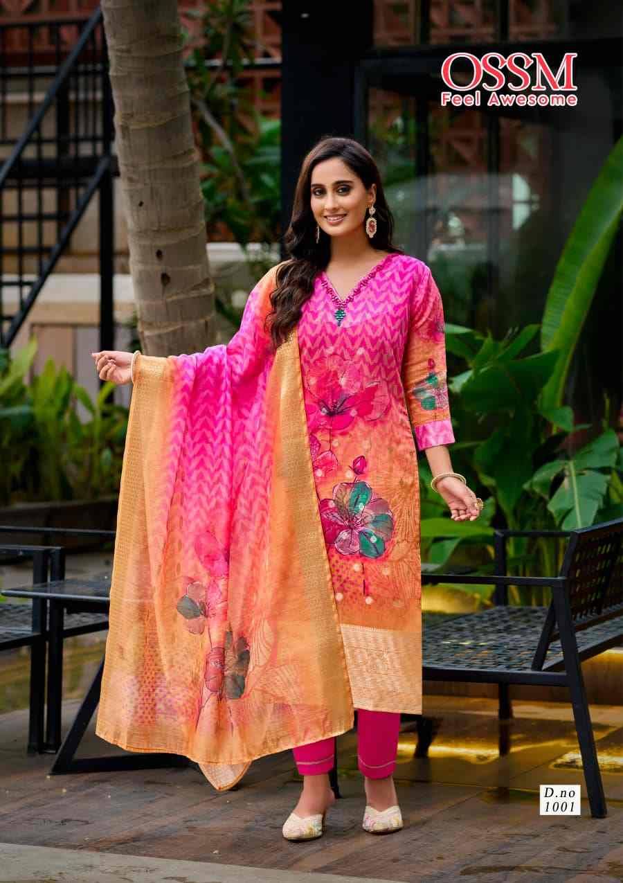 Sajni By Ossm 1001 To 1006 Series Designer Stylish Fancy Colorful Beautiful Party Wear & Ethnic Wear Collection Jacquard Silk Dresses At Wholesale Price