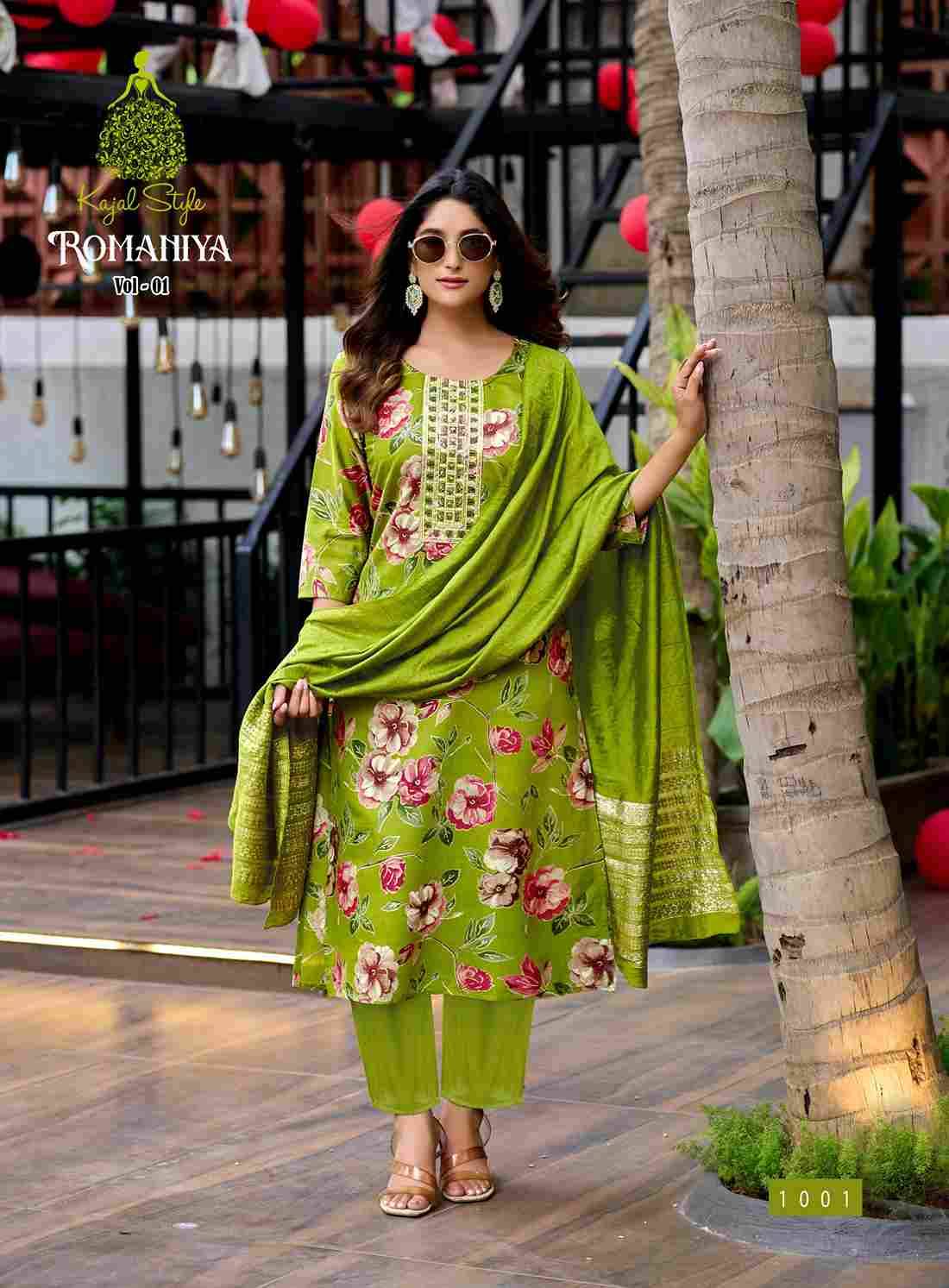 Romaniya Vol-1 By Kajal Style 1001 To 1008 Series Beautiful Stylish Festive Suits Fancy Colorful Casual Wear & Ethnic Wear & Ready To Wear Vertican Dresses At Wholesale Price