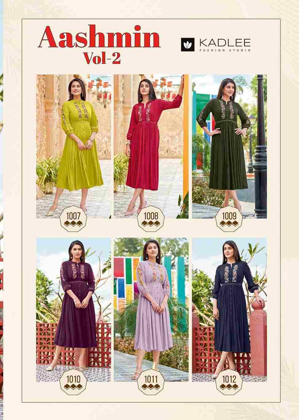 Ashmin Vol-2 By Kadlee 1007 To 1012 Series Designer Stylish Fancy Colorful Beautiful Party Wear & Ethnic Wear Collection Heavy Rayon Kurtis At Wholesale Price