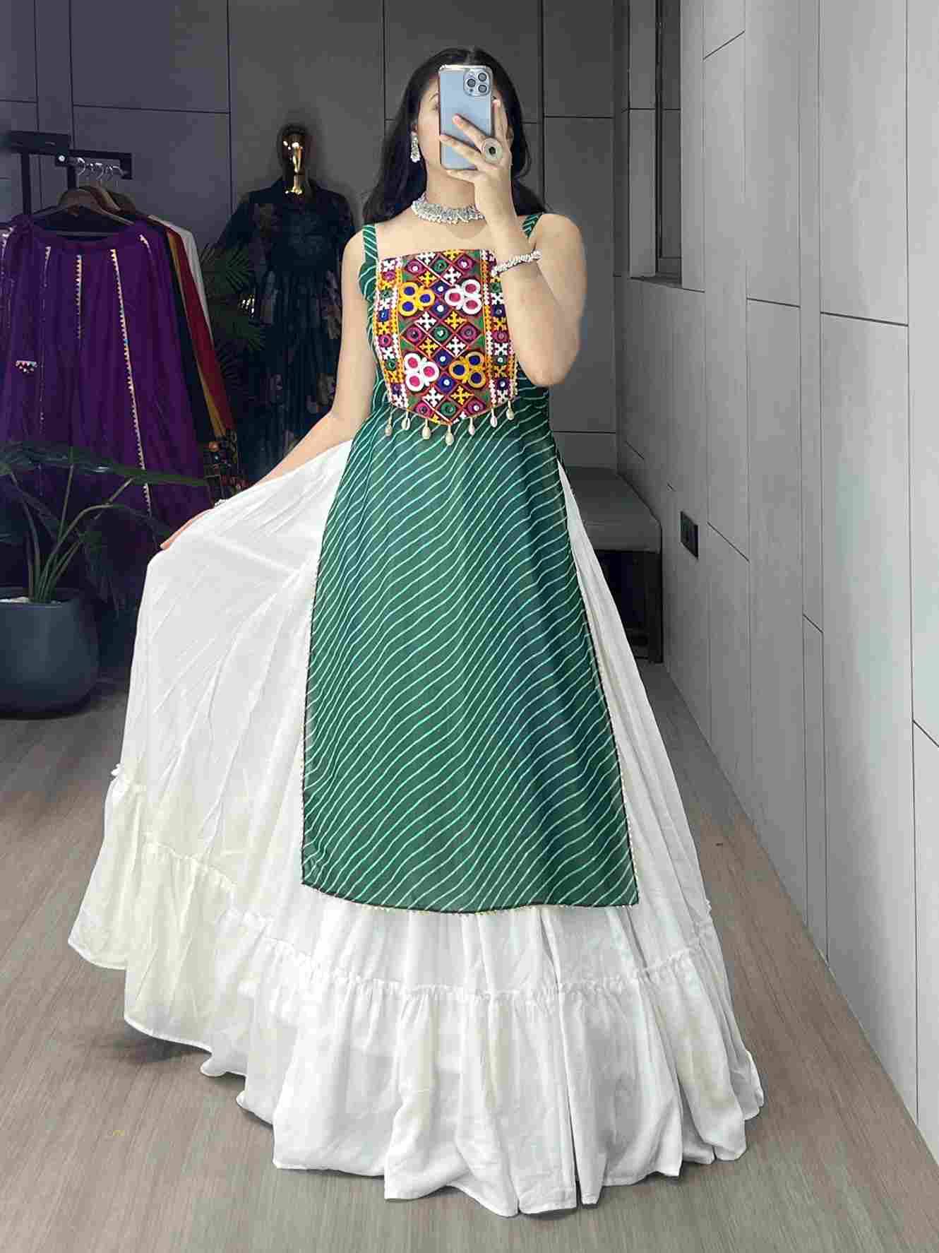 Gr-8047 By Fashid Wholesale 01 To 07 Series Navratri Wear Collection Beautiful Stylish Colorful Fancy Party Wear & Occasional Wear Pure Rayon Cotton Lehengas At Wholesale Price