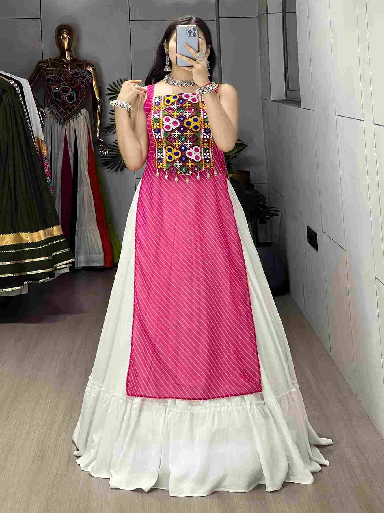Gr-8047 By Fashid Wholesale 01 To 07 Series Navratri Wear Collection Beautiful Stylish Colorful Fancy Party Wear & Occasional Wear Pure Rayon Cotton Lehengas At Wholesale Price