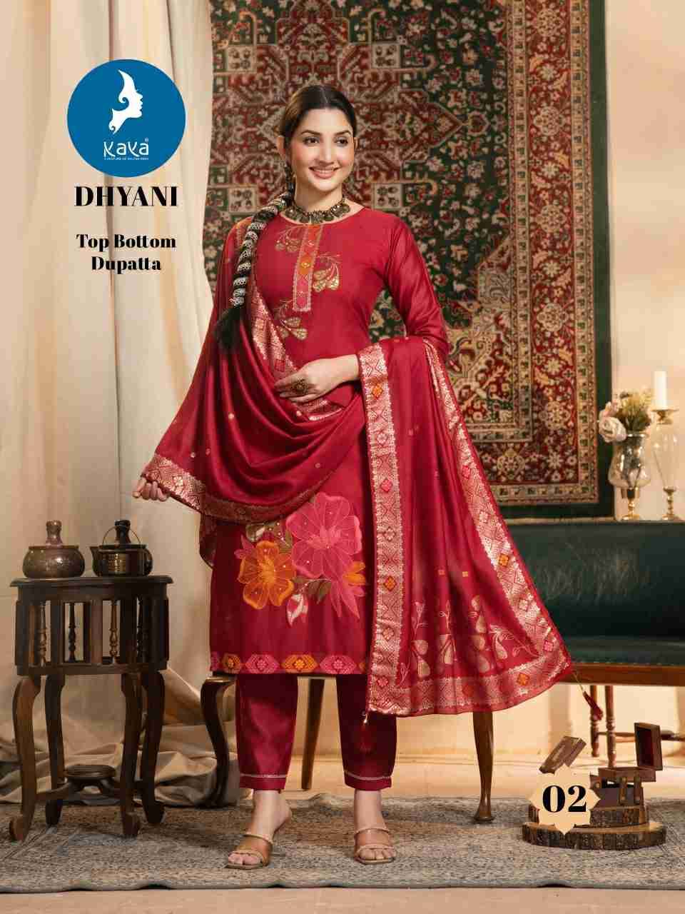 Dhyani By Kaya 01 To 06 Series Designer Festive Suits Beautiful Stylish Fancy Colorful Party Wear & Occasional Wear Chanderi Jacquard Dresses At Wholesale Price