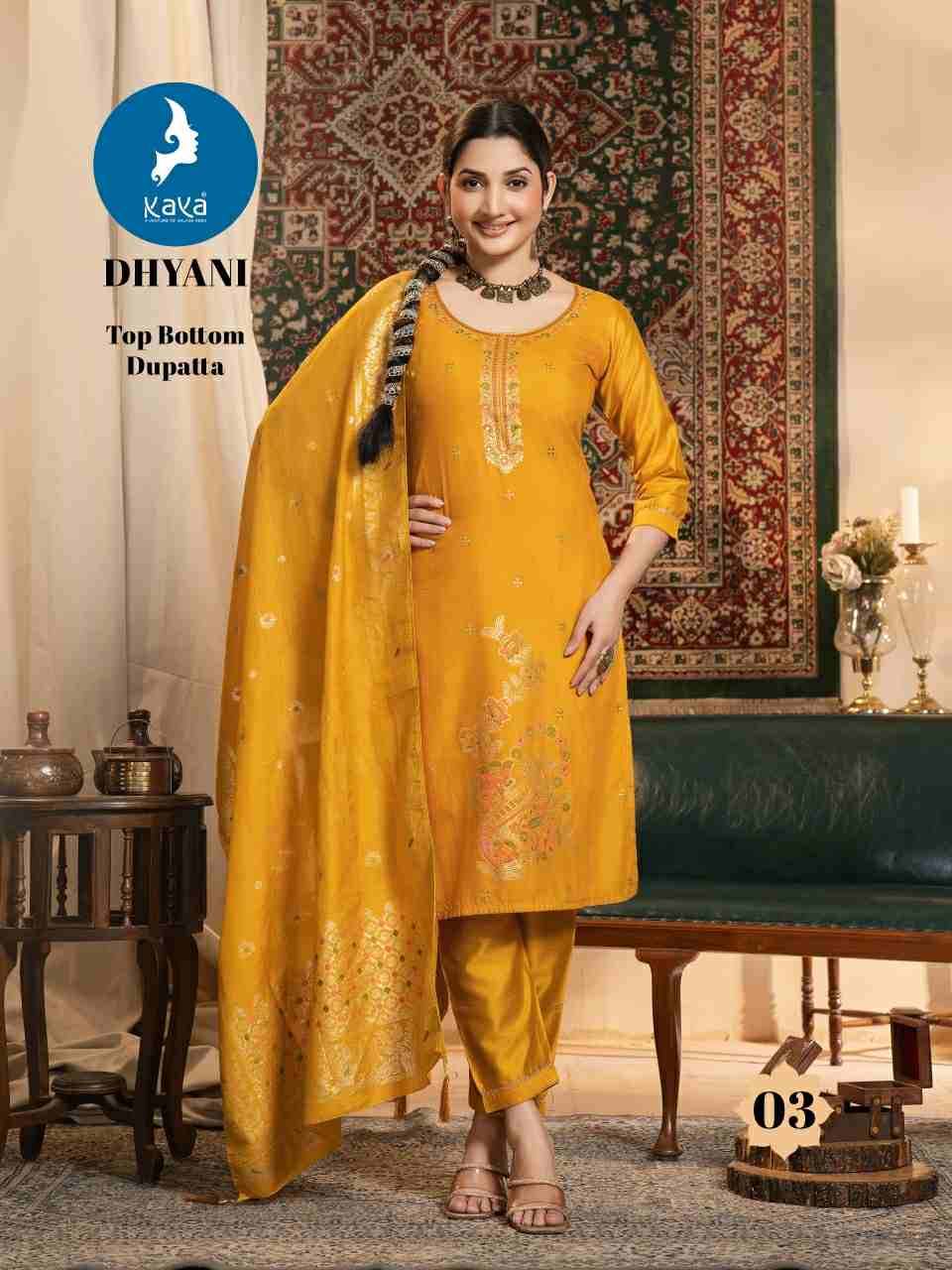 Dhyani By Kaya 01 To 06 Series Designer Festive Suits Beautiful Stylish Fancy Colorful Party Wear & Occasional Wear Chanderi Jacquard Dresses At Wholesale Price