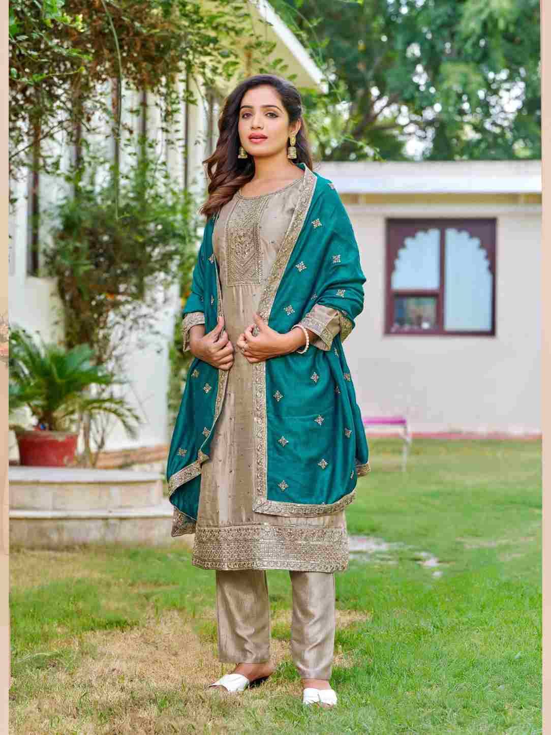 Vidhi By Aanchi 1001 To 1004 Series Beautiful Festive Suits Colorful Stylish Fancy Casual Wear & Ethnic Wear Vichitra Silk Dresses At Wholesale Price