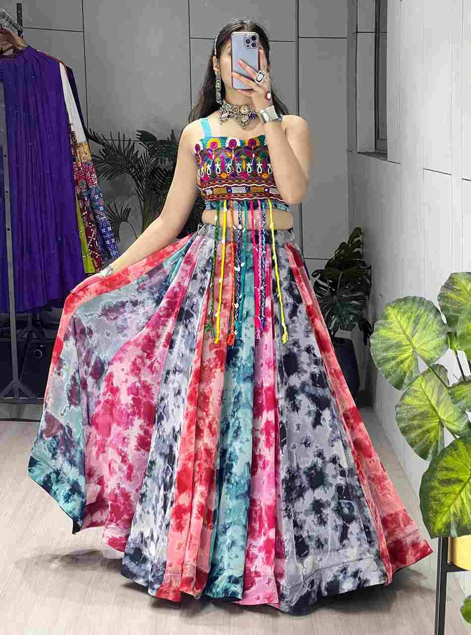 Gr-8077 By Fashid Wholesale Navratri Wear Collection Beautiful Stylish Colorful Fancy Party Wear & Occasional Wear Faux Georgette Lehengas At Wholesale Price