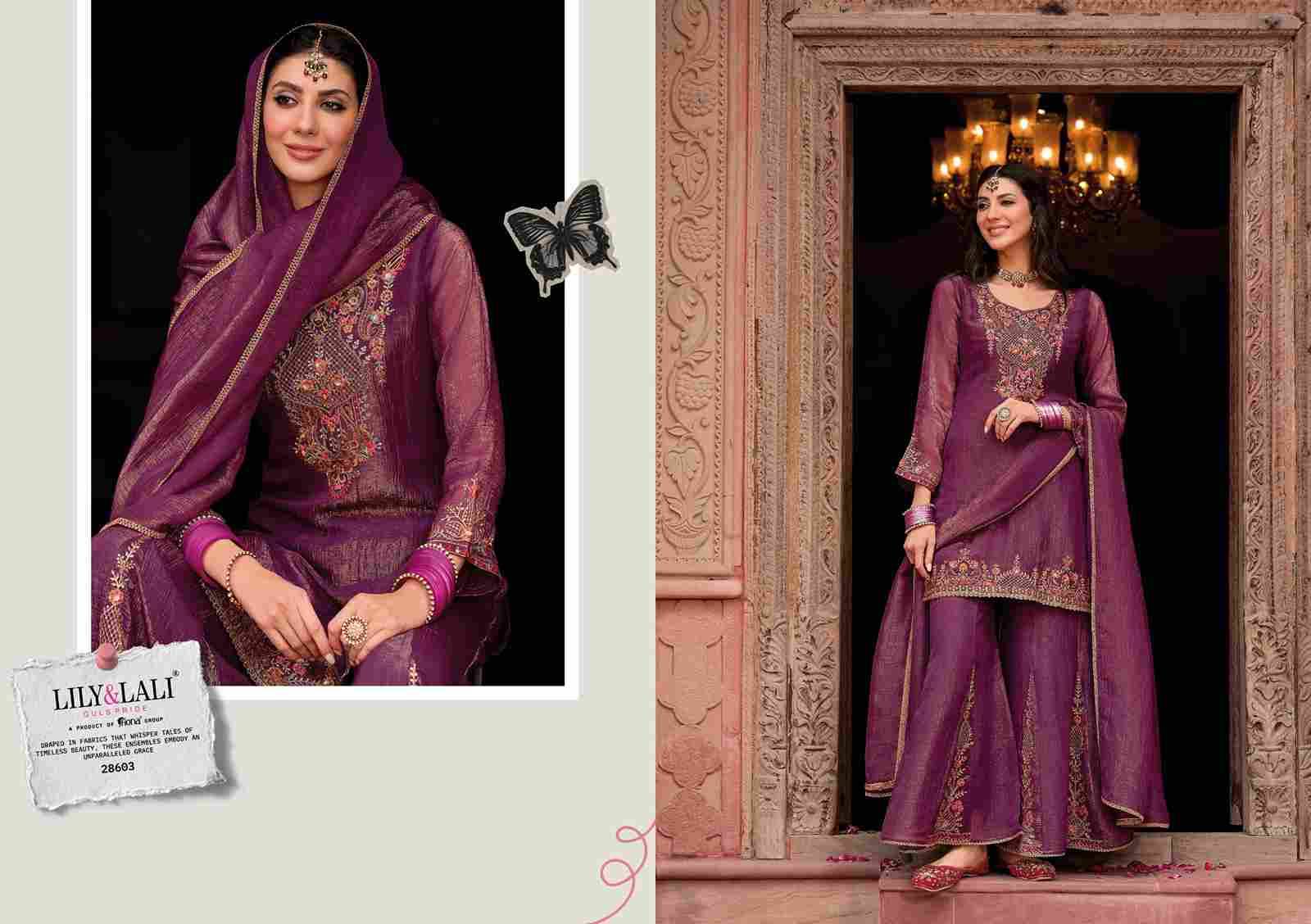 Lashkara By Lily And Lali 28601 To 28604 Series Beautiful Festive Suits Colorful Stylish Fancy Casual Wear & Ethnic Wear Silk Embroidery Dresses At Wholesale Price