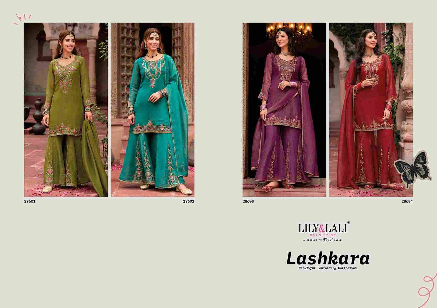 Lashkara By Lily And Lali 28601 To 28604 Series Beautiful Festive Suits Colorful Stylish Fancy Casual Wear & Ethnic Wear Silk Embroidery Dresses At Wholesale Price